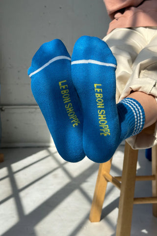 LE BON SHOPPE Girlfriend Socks - Royal Blue/White