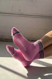 LE BON SHOPPE Girlfriend Socks - Rose Pink/Green