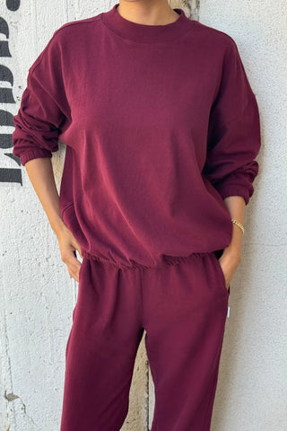LE BON SHOPPE Daisy Long Sleeve Top - Cabernet