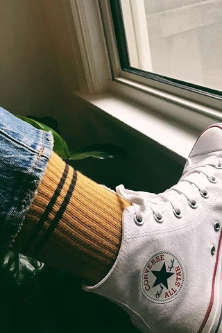 White converse with nike socks cheap