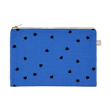 ROSE IN APRIL Large Pouch Bag - Greek Blue Hearts
