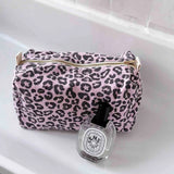 ROSE IN APRIL Wash Bag - Bubble Gum Pink Leopard