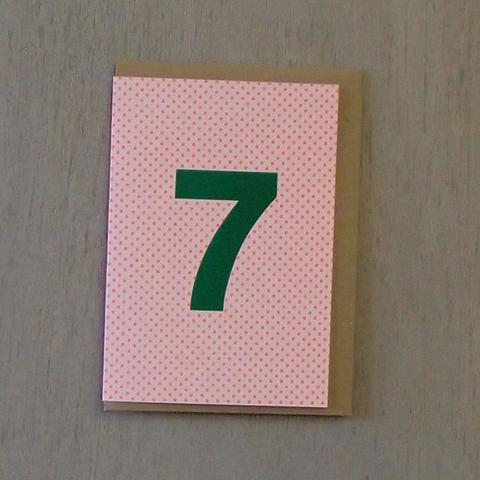 Riso Number Cards - Green/Orange 7