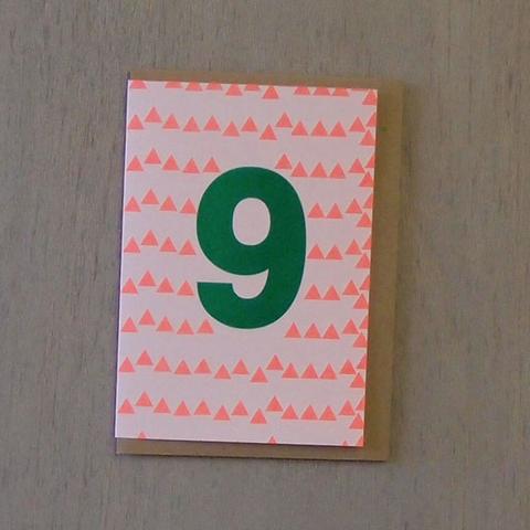 Riso Number Cards - Green/Orange 9