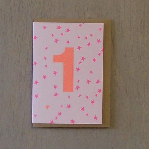 Riso Number Cards - Pink/Orange 1
