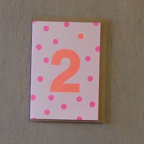 Riso Number Cards - Pink/Orange 2